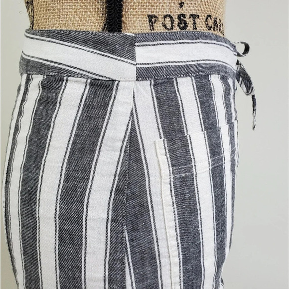 MADEWELL G3051 Linen Laced Striped Mini Skirt Gray - Picture 7 of 16